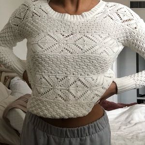 White knitted sweater